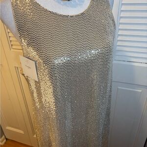 MSK Sparkling Silver/gold Sequin Dress